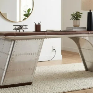 Industrial Aluminum Aviator Wing Desk – Aviation Inspired Office Furniture