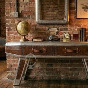 Aviator Console Table Industrial Style, Stylish Living Home Deco